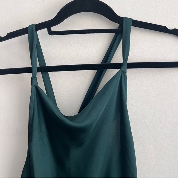 Free People Jemma Tank in Green Satin - Picture 5 of 6